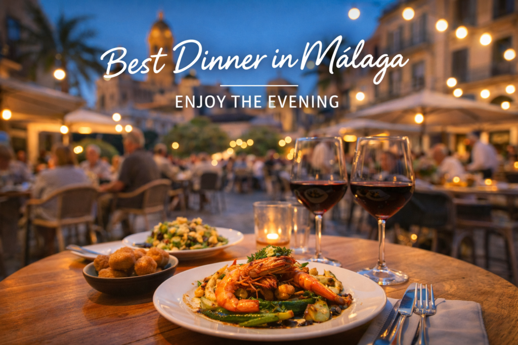 Bästa middagen i Malagas restaurang med tapas och vin