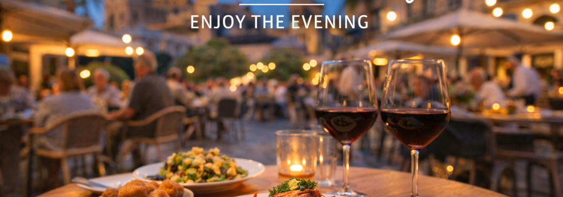 best dinner in malaga with tapas and wine in evening restaurant setting