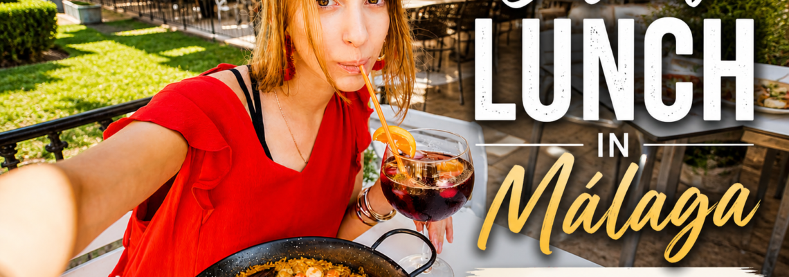Ungezwungenes Mittagessen in Malaga mit Paella und Getränk in einem Restaurant im Freien