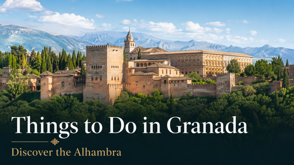 Things to do in Granada with Alhambra palace, Sierra Nevada mountains and historic Andalusian scenery