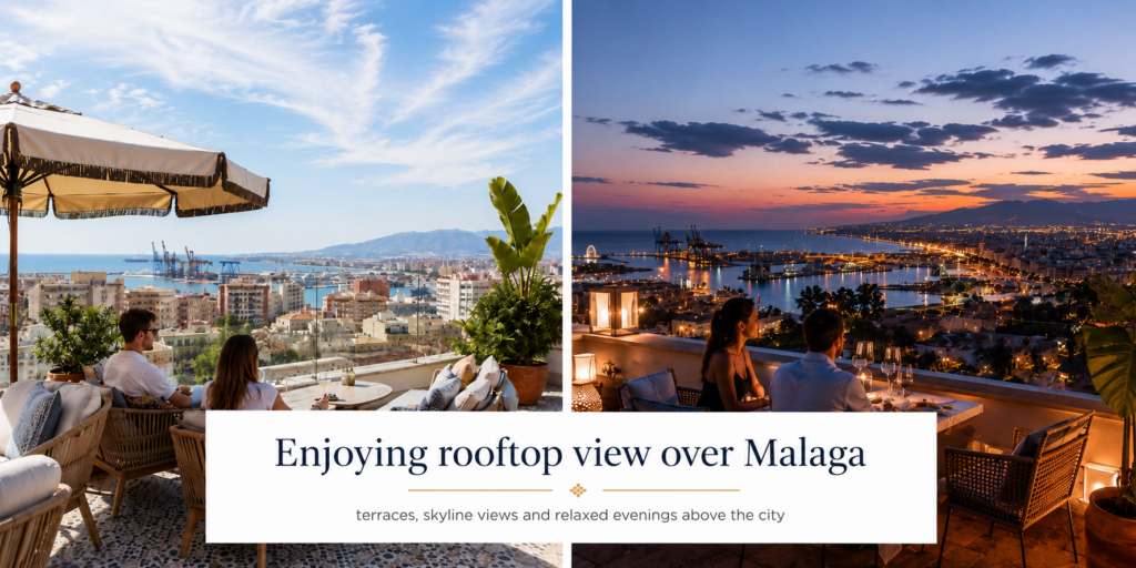 Things to do on the Málaga coast - enjoying rooftop view over Malaga