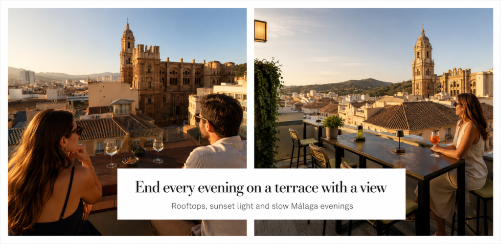 Things to do on the Málaga coast - evening on a view terrace