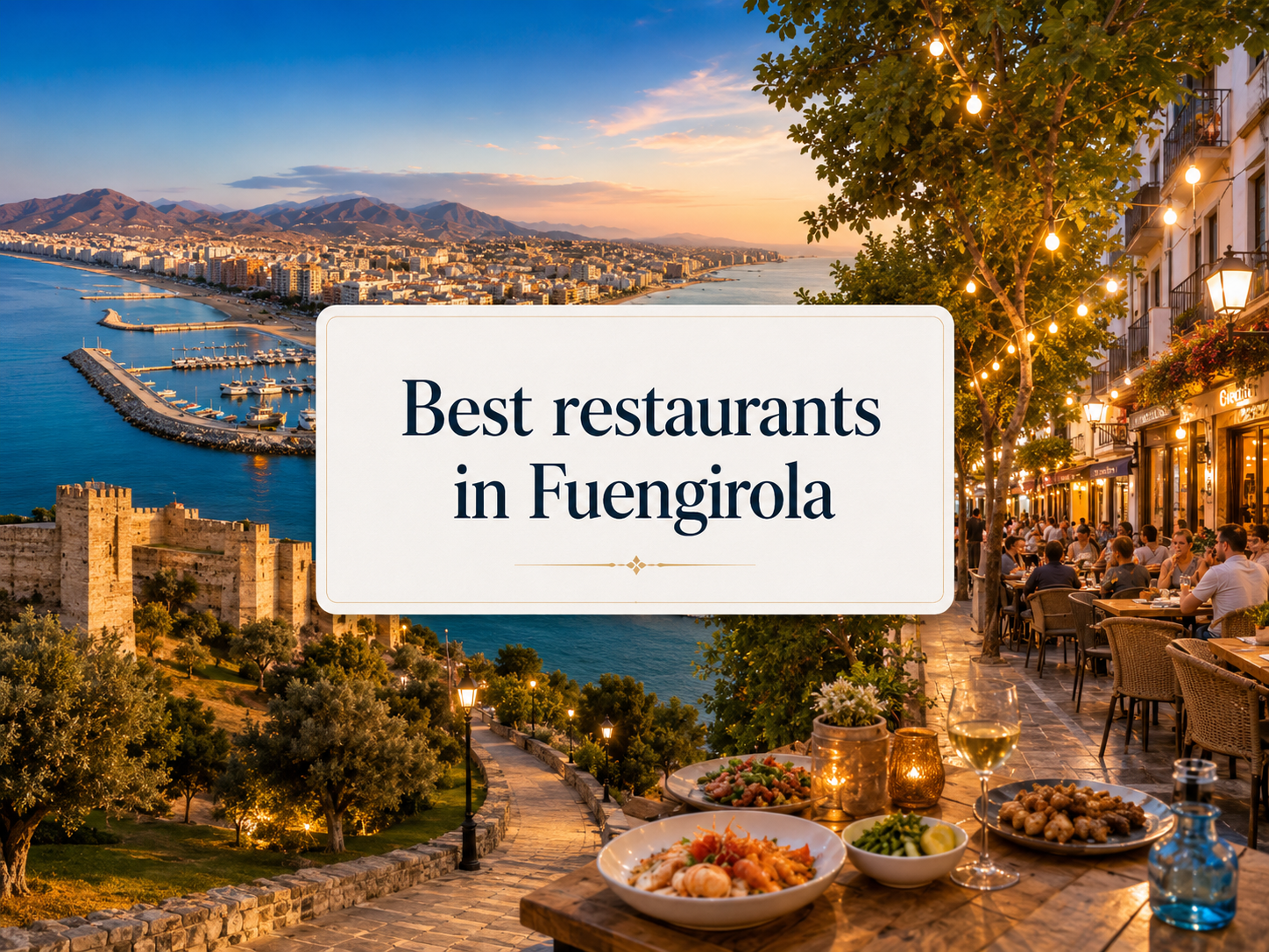 Best restaurants in Fuengirola with coastal views, Sohail Castle, marina and outdoor dining on the Costa del Sol.