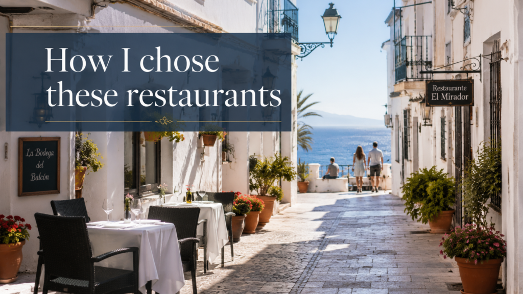 Best restaurants in Nerja selection guide near the sea