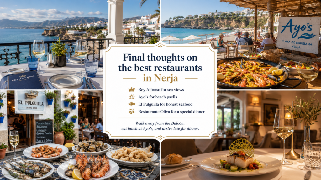 Final thoughts on the best restaurants in Nerja collage