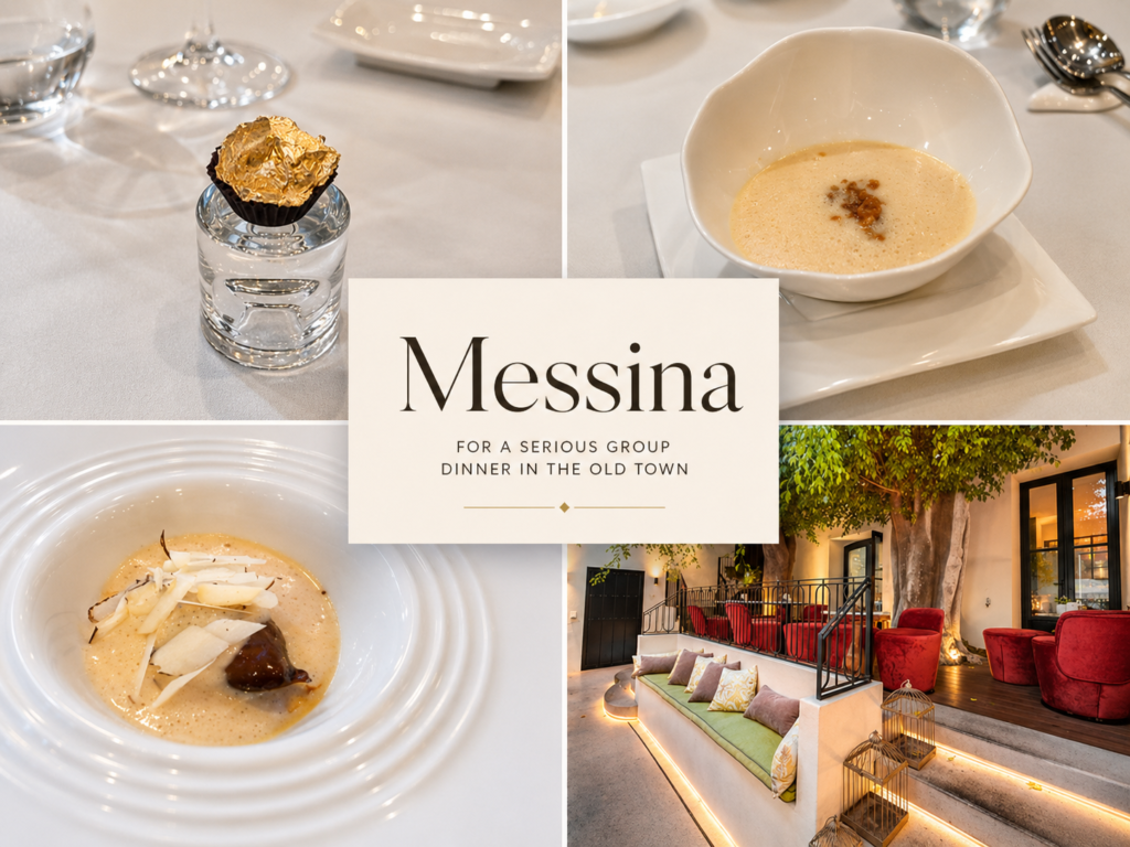 Messina serious group dinner in Marbella old town